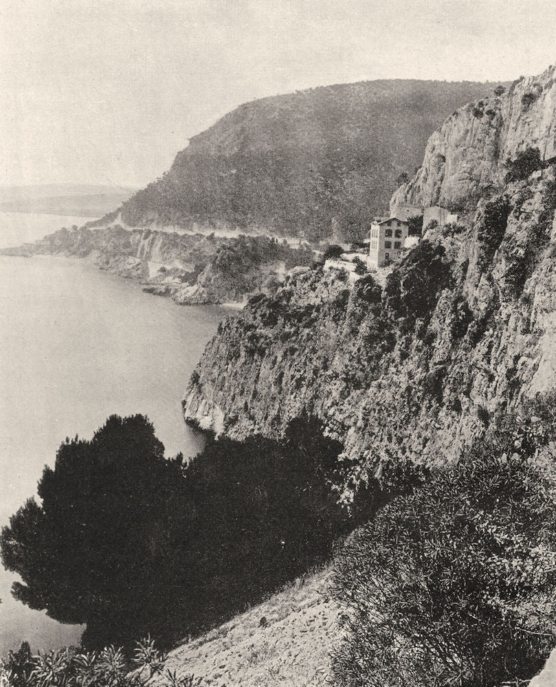ALPES-MARITIMES. La Corniche, vue prise près de la Turbie 1903 old print